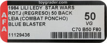 Load image into Gallery viewer, Star Wars 1983 Vintage Lili Ledy ROTJ Regreso 50 Back Leia Combat Poncho MOC AFA 50