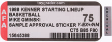 Load image into Gallery viewer, Starting Lineup SLU 1988 Kenner Mike Gminski Sample Approval Sticker MOC AFA 75