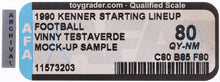 Load image into Gallery viewer, Starting Lineup SLU 1990 Kenner Vinny Testaverde Mock-Up Sample MOC AFA Q-80