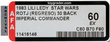 Load image into Gallery viewer, Star Wars 1983 Vintage Lili Ledy ROTJ Regreso 30 Back Imperial Commander AFA 60