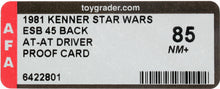 Load image into Gallery viewer, Star Wars 1981 Vintage Kenner ESB 45 Back AT-AT Driver Proof Card AFA 85
