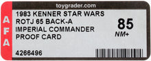 Load image into Gallery viewer, Star Wars 1983 Vintage Kenner ROTJ 65 Back A Imperial Commander Proof AFA 85