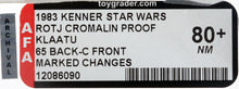 Load image into Gallery viewer, Star Wars 1983 ROTJ 65 Back C Klaatu Front Cromalin w/Marked Changes AFA 80+