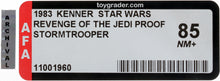 Load image into Gallery viewer, Star Wars 1983 Vintage Kenner Revenge of the Jedi Stormtrooper Proof AFA 85