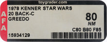 Load image into Gallery viewer, Star Wars 1978 Vintage Kenner 20 Back C Greedo MOC AFA 80