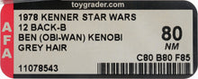 Load image into Gallery viewer, Star Wars 1978 Vintage Kenner 12 Back B Obi-Wan Kenobi Grey Hair MOC AFA 80