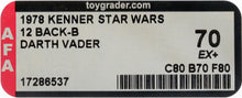 Load image into Gallery viewer, Star Wars 1978 Vintage Kenner 12 Back B Darth Vader MOC AFA 70