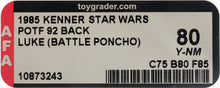 Load image into Gallery viewer, Star Wars 1985 Vintage Kenner POTF Luke Skywalker Battle Poncho MOC AFA Y-80