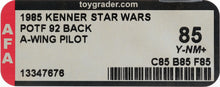 Load image into Gallery viewer, Star Wars 1985 Vintage Kenner POTF A-Wing Pilot MOC AFA Y-85