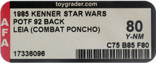 Load image into Gallery viewer, Star Wars 1985 Vintage Kenner POTF Leia Combat Poncho MOC AFA Y-80