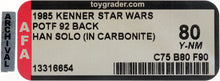 Load image into Gallery viewer, Star Wars 1985 Vintage Kenner POTF Han Solo Carbonite MOC AFA Y-80
