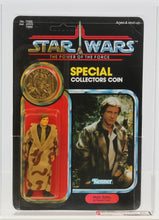 Load image into Gallery viewer, Star Wars 1985 Vintage Kenner POTF Han Solo Trench Coat MOC AFA Y-80