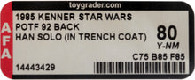 Load image into Gallery viewer, Star Wars 1985 Vintage Kenner POTF Han Solo Trench Coat MOC AFA Y-80