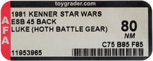 Load image into Gallery viewer, Star Wars 1981 Vintage Kenner ESB 45 Back Luke Skywalker Hoth MOC AFA 80