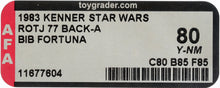 Load image into Gallery viewer, Star Wars 1983 Vintage Kenner ROTJ 77 Back A Bib Fortuna MOC AFA Y-80