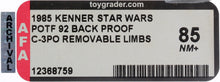 Load image into Gallery viewer, Star Wars 1985 Vintage Kenner POTF C-3PO Removable Limbs Proof AFA 85
