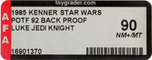 Load image into Gallery viewer, Star Wars 1985 Vintage Kenner POTF Luke Skywalker Jedi Knight Proof AFA 90