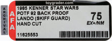 Load image into Gallery viewer, Star Wars 1985 Vintage Kenner POTF Lando Skiff Guard Proof Hand Cut AFA 75