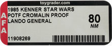 Load image into Gallery viewer, Star Wars 1985 Vintage Kenner POTF Lando Calrissian General Cromalin Proof AFA 80