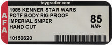 Load image into Gallery viewer, Star Wars 1985 Vintage Kenner POTF Imperial Sniper Proof Hand Cut AFA 85