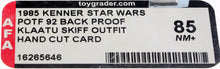 Load image into Gallery viewer, Star Wars 1985 Vintage Kenner POTF Klaatu Skiff Hand Cut Proof Card AFA 85