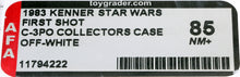 Load image into Gallery viewer, Star Wars 1983 Vintage Kenner ROTJ C-3PO Collectors Case First Shot Off White AFA 85