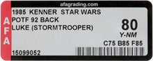 Load image into Gallery viewer, Star Wars 1985 Vintage Kenner POTF Luke Stormtrooper MOC AFA Y-80