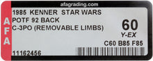 Load image into Gallery viewer, Star Wars 1985 Vintage Kenner POTF C-3PO Removable Limbs MOC AFA Y-60