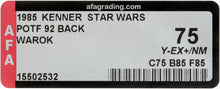 Load image into Gallery viewer, Star Wars 1985 Vintage Kenner POTF Warok MOC AFA Y-75