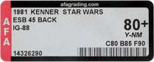 Load image into Gallery viewer, Star Wars 1981 Vintage Kenner ESB 45 Back IG-88 MOC AFA Y-80+