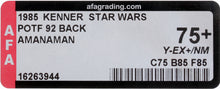 Load image into Gallery viewer, Star Wars 1985 Vintage Kenner POTF Amanaman MOC AFA Y-75+