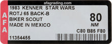Load image into Gallery viewer, Star Wars 1983 Vintage Kenner ROTJ 65 Back B Biker Scout MIM MOC AFA 80