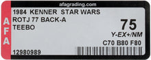 Load image into Gallery viewer, Star Wars 1984 Vintage Kenner ROTJ 77 Back A Teebo MOC AFA Y-75