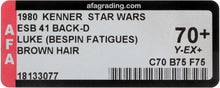 Load image into Gallery viewer, Star Wars 1980 Vintage Kenner ESB 41 Back D Luke Bespin Brown Hair MOC AFA Y-70+