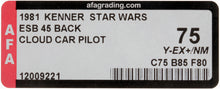 Load image into Gallery viewer, Star Wars 1981 Vintage Kenner ESB 45 Back Cloud Car Pilot MOC AFA Y-75