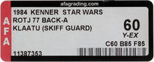 Load image into Gallery viewer, Star Wars 1984 Vintage Kenner ROTJ 77 Back A Klaatu Skiff MOC AFA Y-60