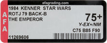 Load image into Gallery viewer, Star Wars 1984 Vintage Kenner ROTJ 79 Back B Emperor MOC AFA Y-75+