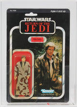 Load image into Gallery viewer, Star Wars 1984 Vintage Kenner ROTJ 79 Back A Han Solo Trench Coat MOC AFA Y-80