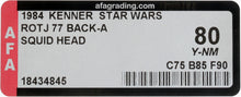 Load image into Gallery viewer, Star Wars 1984 Vintage Kenner ROTJ 77 Back A Squid Head MOC AFA Y-80