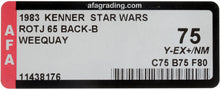 Load image into Gallery viewer, Star Wars 1983 Vintage Kenner ROTJ 65 Back B Weequay MOC AFA Y-75