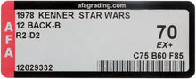 Load image into Gallery viewer, Star Wars 1978 Vintage Kenner 12 Back B R2-D2 MOC AFA 70