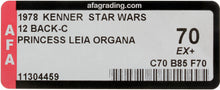 Load image into Gallery viewer, Star Wars 1978 Vintage Kenner 12 Back C Princess Leia MOC AFA 70