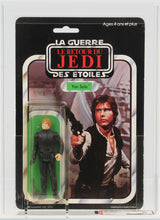 Load image into Gallery viewer, Star Wars 1983 Vintage Miro-Meccano ROTJ 65 Back Luke Jedi/Han Solo Miscard MOC AFA 80