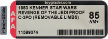 Load image into Gallery viewer, Star Wars 1983 Vintage Kenner Revenge of the Jedi C-3PO Removable Limbs Proof AFA 85