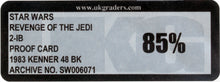 Load image into Gallery viewer, Star Wars 1983 Vintage Kenner Revenge of the Jedi 2-1B Proof UKG 85%