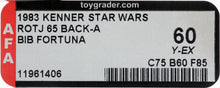 Load image into Gallery viewer, Star Wars 1983 Vintage Kenner ROTJ 65 Back A Bib Fortuna MOC AFA Y-60