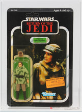 Load image into Gallery viewer, Star Wars 1984 Vintage Kenner ROTJ 77 Back A Leia Combat Poncho MOC AFA Y-80+