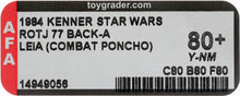 Load image into Gallery viewer, Star Wars 1984 Vintage Kenner ROTJ 77 Back A Leia Combat Poncho MOC AFA Y-80+