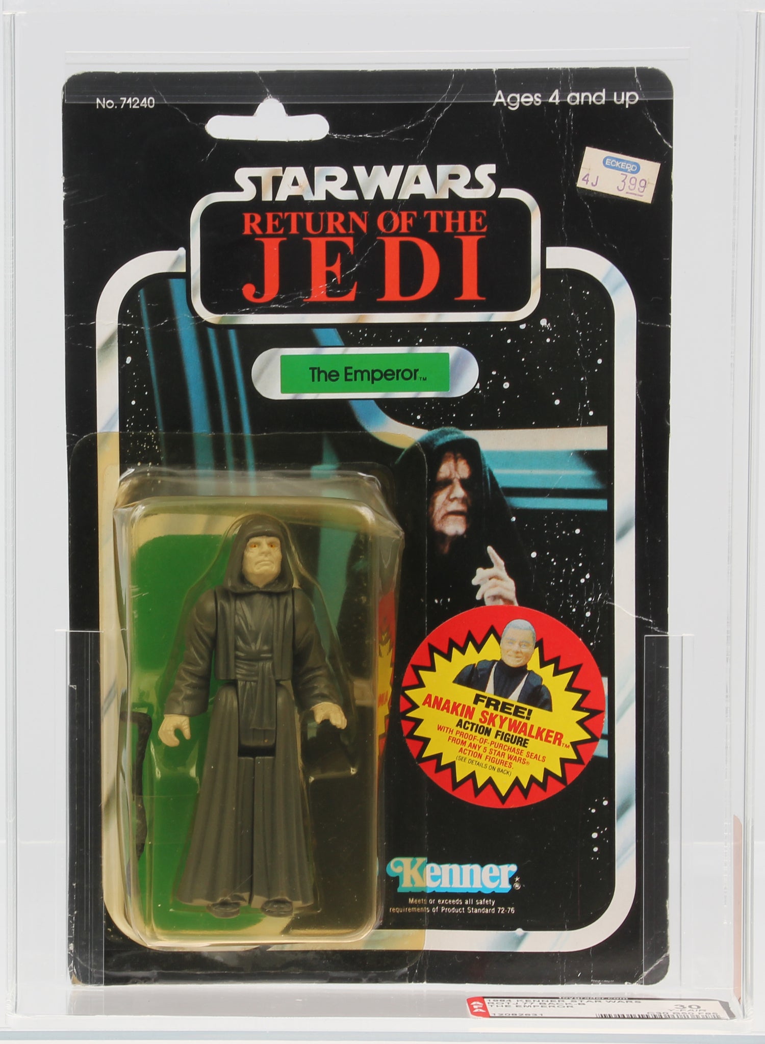 Kenner Rotj Star Wars 1984 Vintage Kenner ROTJ 77 Back B Emperor MOC AFA Y-30 ...