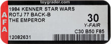 Load image into Gallery viewer, Star Wars 1984 Vintage Kenner ROTJ 77 Back B Emperor MOC AFA Y-30